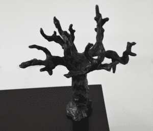 Petit arbre (détail), 2021, Bronze patine noire, 37 x 25 x 20 cm