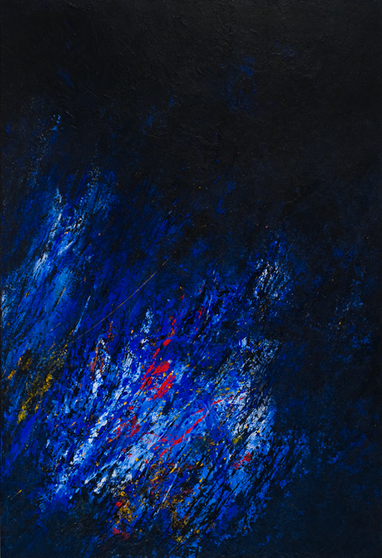 Une profondeur bleue, 2010, acrylique sur bois, 110 x 75 cm