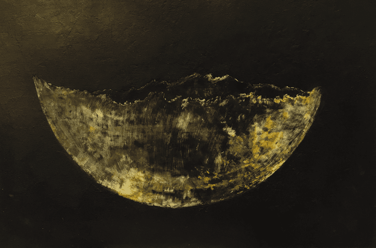 La coupe (détail), 2020, acrylique sur bois, 100 x 99 cm