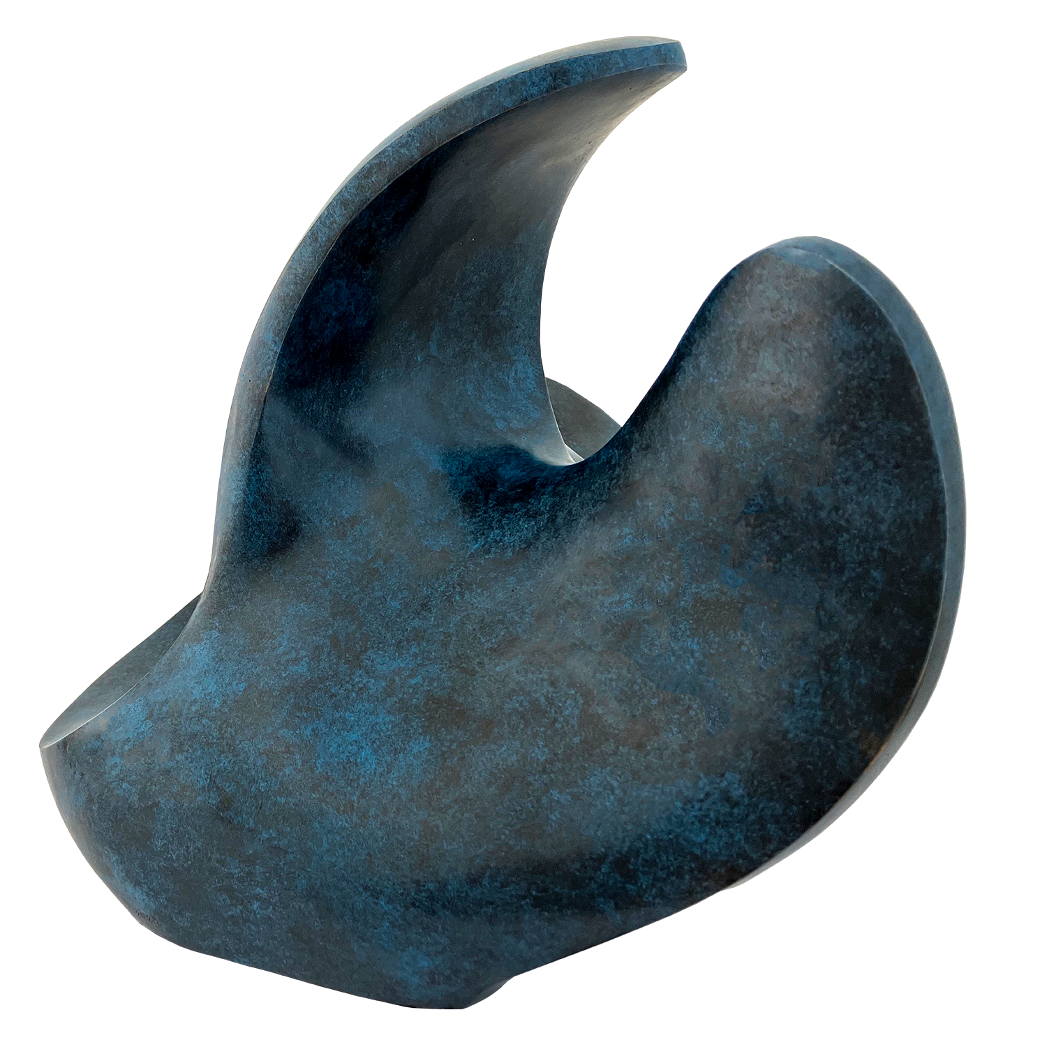 Paloma 2, 2023, Bronze patine bleue, 41 x 34 x 36 cm