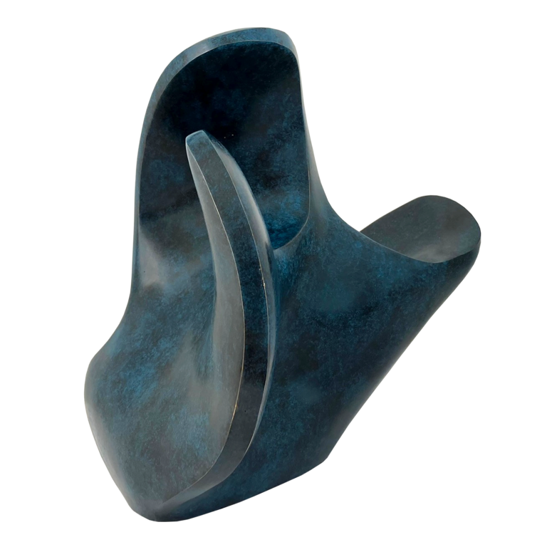 Paloma 2, 2023, Bronze patine bleue, 41 x 34 x 36 cm